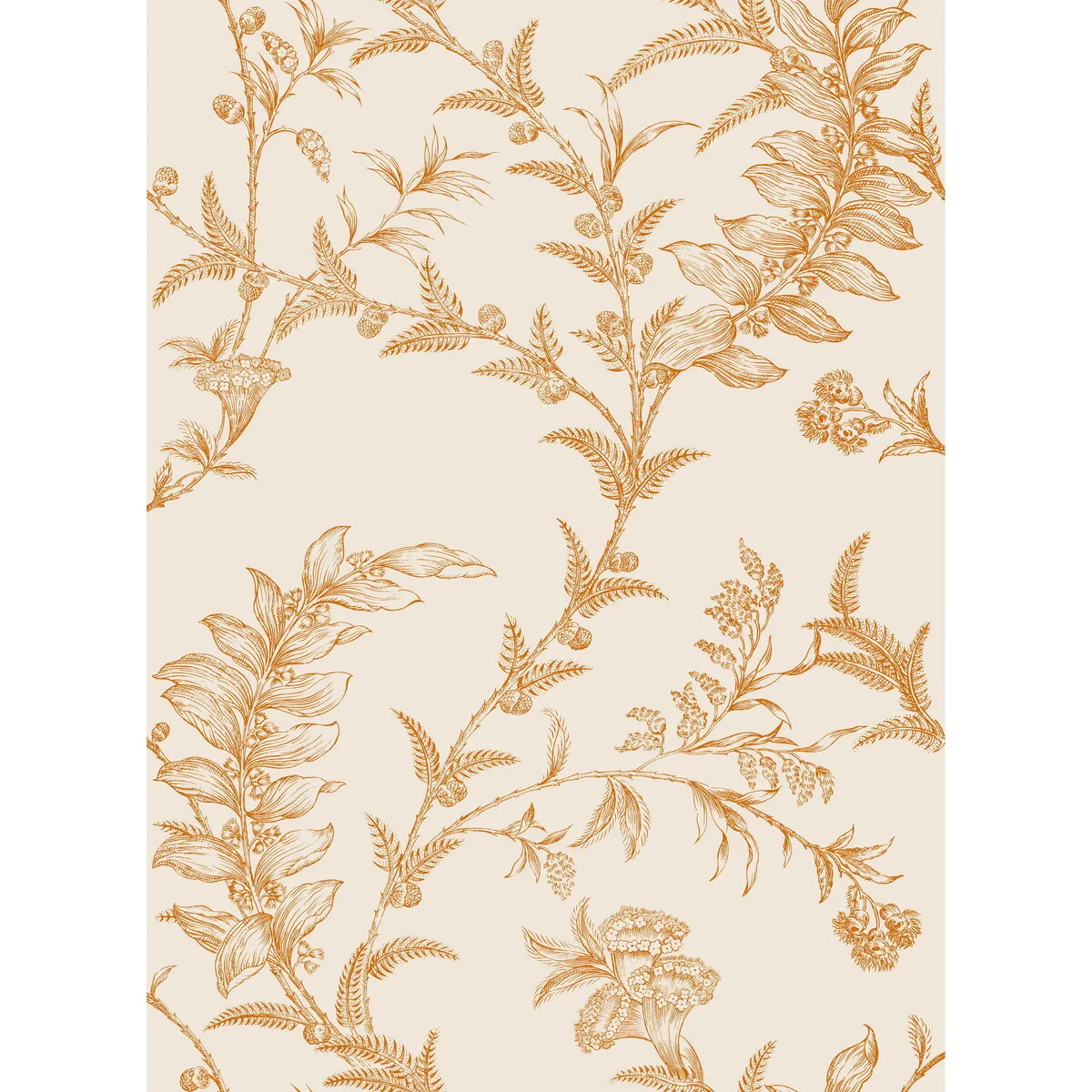 Ludlow wallpaper in Peach by Cole & Son, botanical & floral pattern