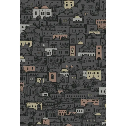 Mediterranea wallpaper in Charcoal and Metallic by Cole & Son