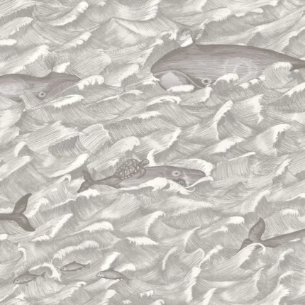 Melville wallpaper in Sft Blk and Wht by Cole & Son