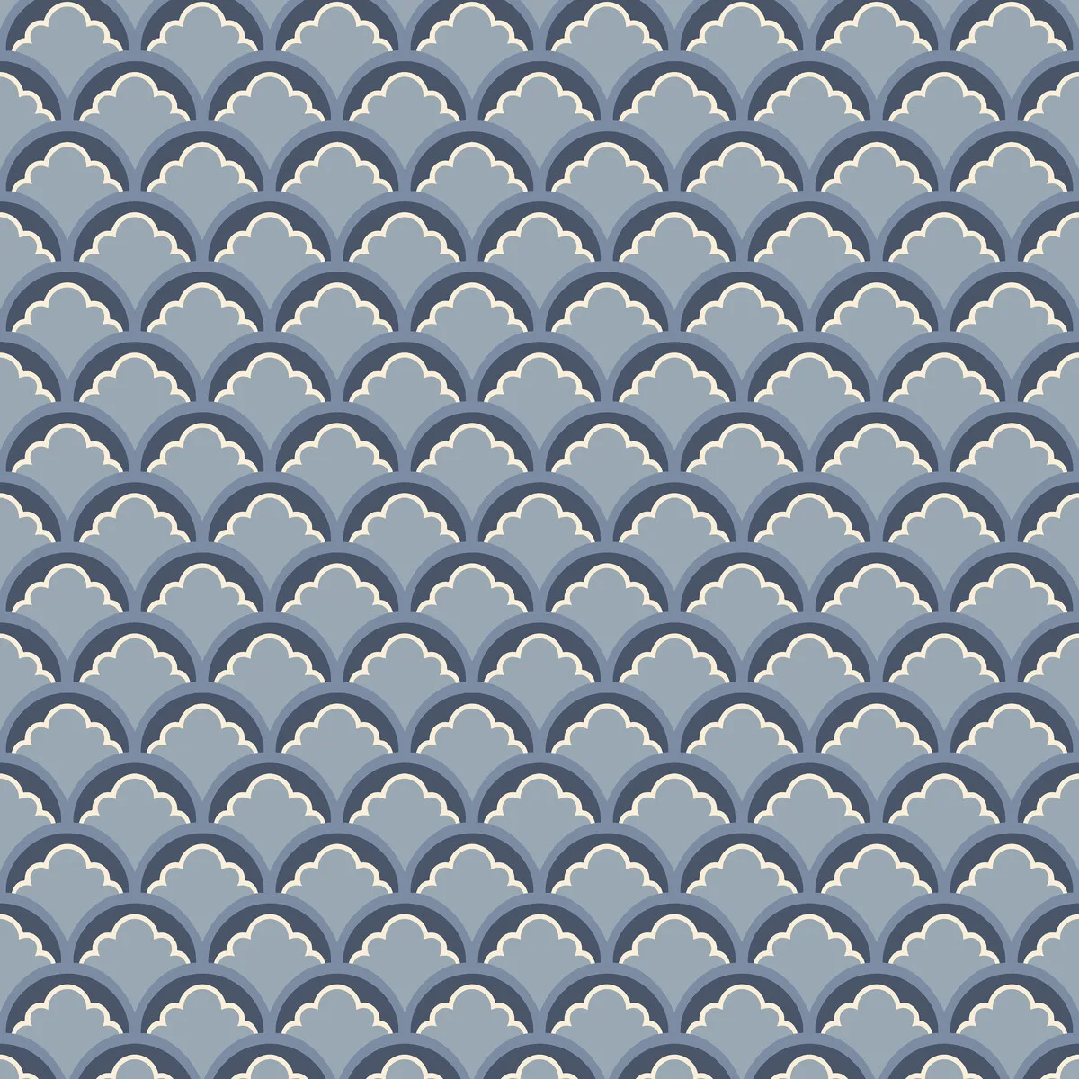 Mount Temple Small wallpaper in Blue by G P & J Baker