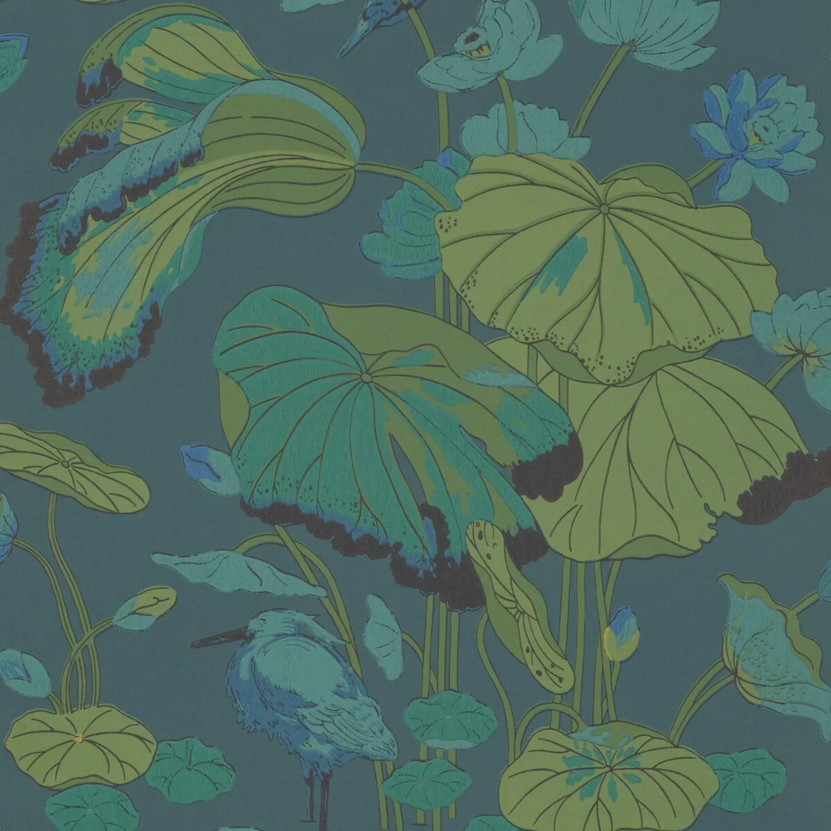 Nympheus wallpaper in Teal by G P & J Baker, animal/insects pattern