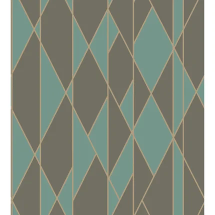 Oblique Wp wallpaper in Teal and Black by Cole & Son