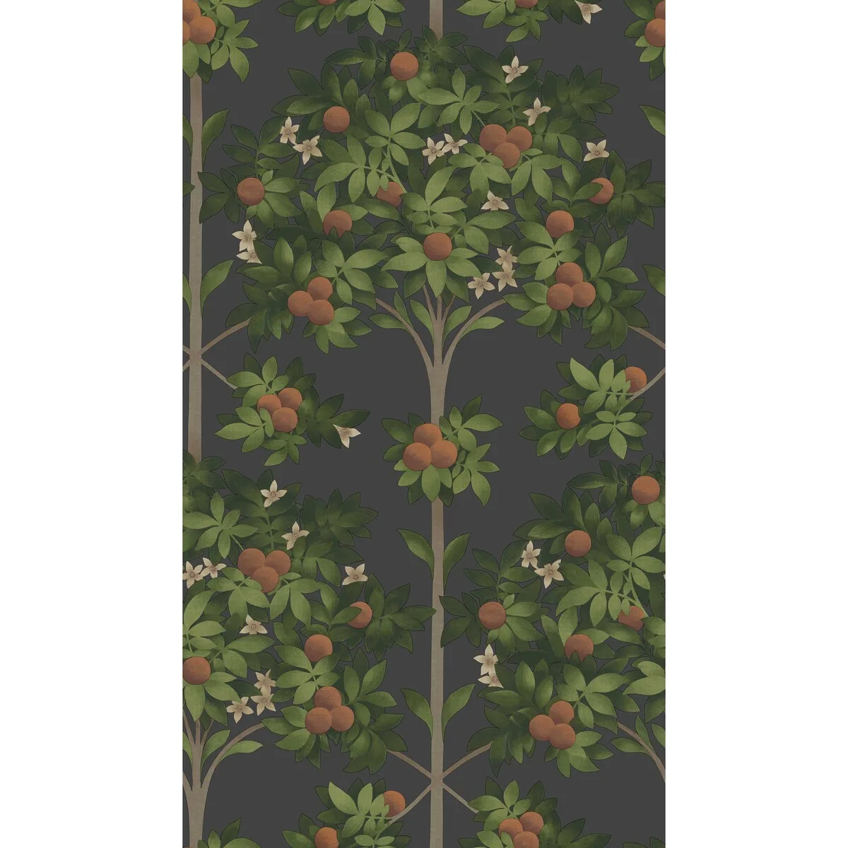 Orange Blossom wallpaper in Orange and Spring Green/black by Cole & Son, botanical & floral pattern