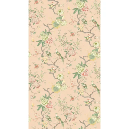 Oriental Bird wallpaper in Blush by G P & J Baker, botanical & floral pattern