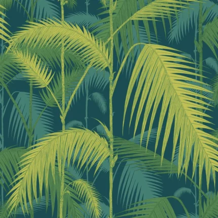 Palm Jungle wallpaper in Petrol/lime by Cole & Son