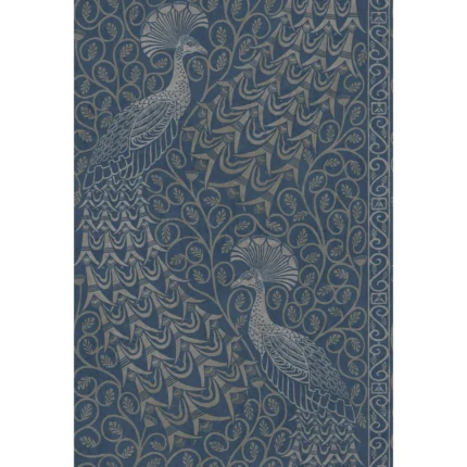 Pavo Parade wallpaper in Msilver/denim by Cole & Son