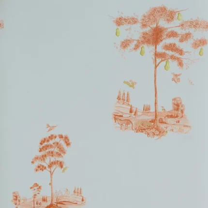 Pear Tree wallpaper in Sunsetorange by Kravet Couture, novelty pattern