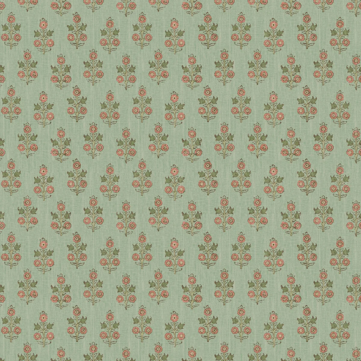 Poppy Sprig wallpaper in Aqua/blush by G P & J Baker, botanical & floral pattern
