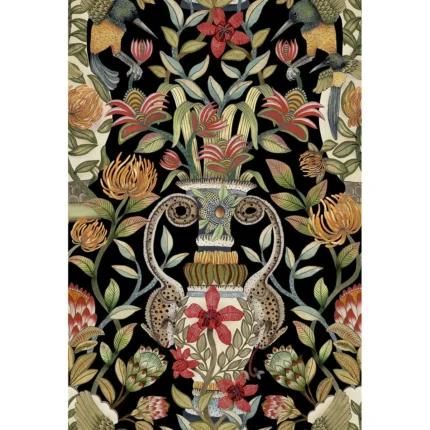 Protea Garden wallpaper in Olv and Rg/blck by Cole & Son, animal/insects pattern