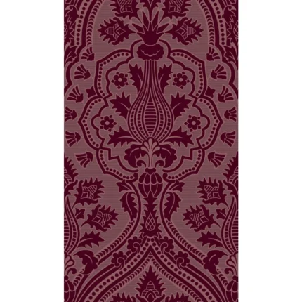Pugin Palace Flock wallpaper in Claret by Cole & Son