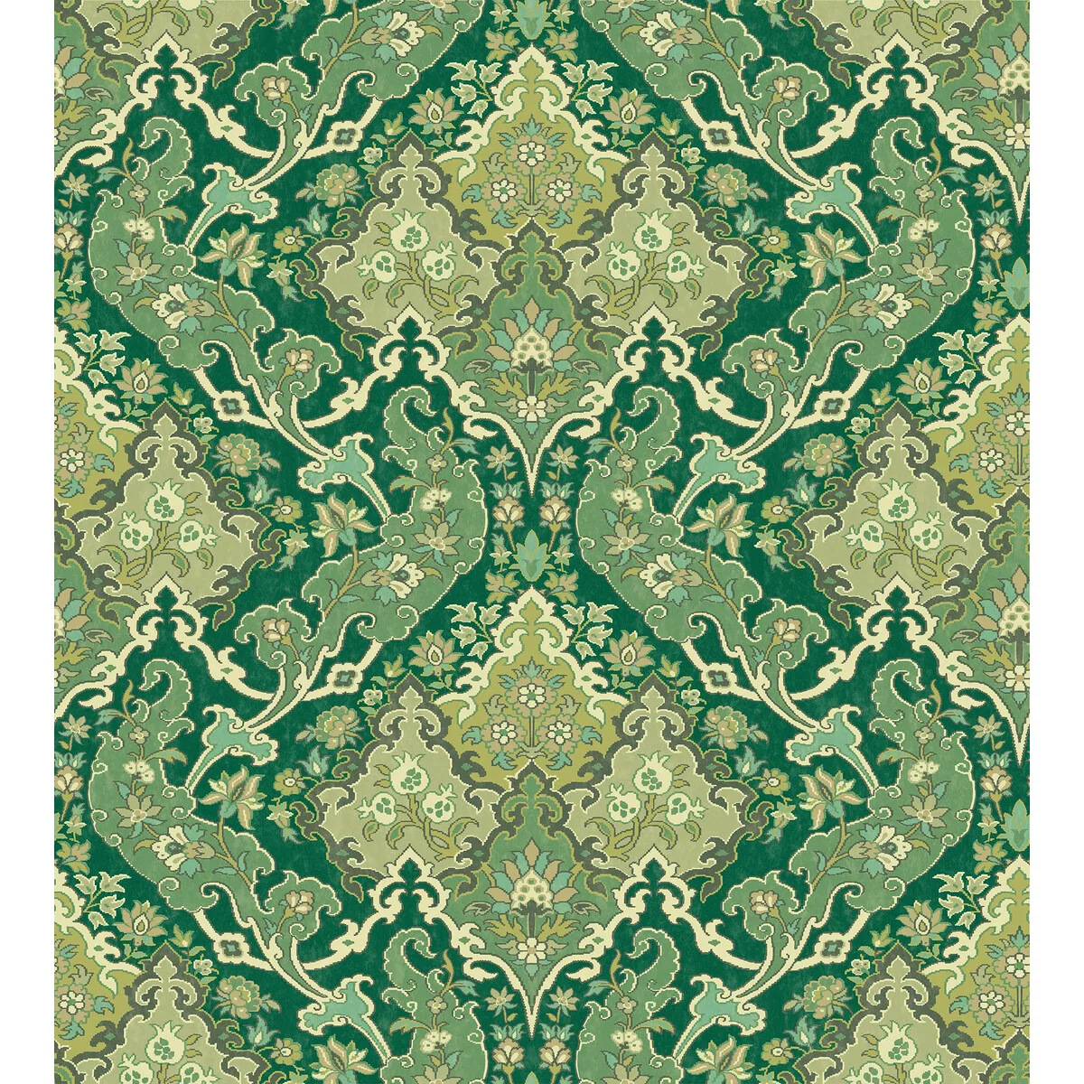 Pushkin wallpaper in Forest Green by Cole & Son