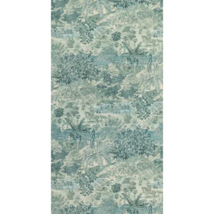 Ramayana wallpaper in Blue by G P & J Baker, toile pattern