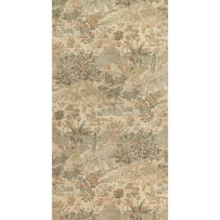 Ramayana wallpaper in Woodsmoke by G P & J Baker, toile pattern