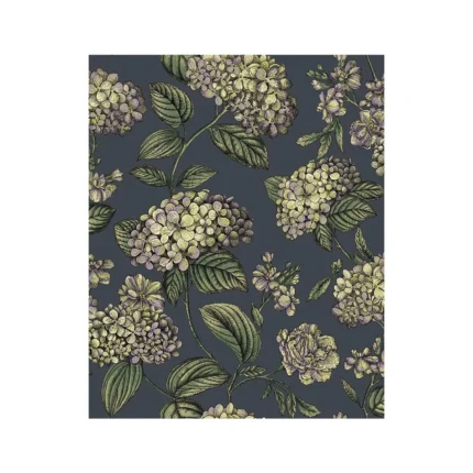 Ramo Di Ortensia wallpaper in Ink by Cole & Son, botanical & floral pattern