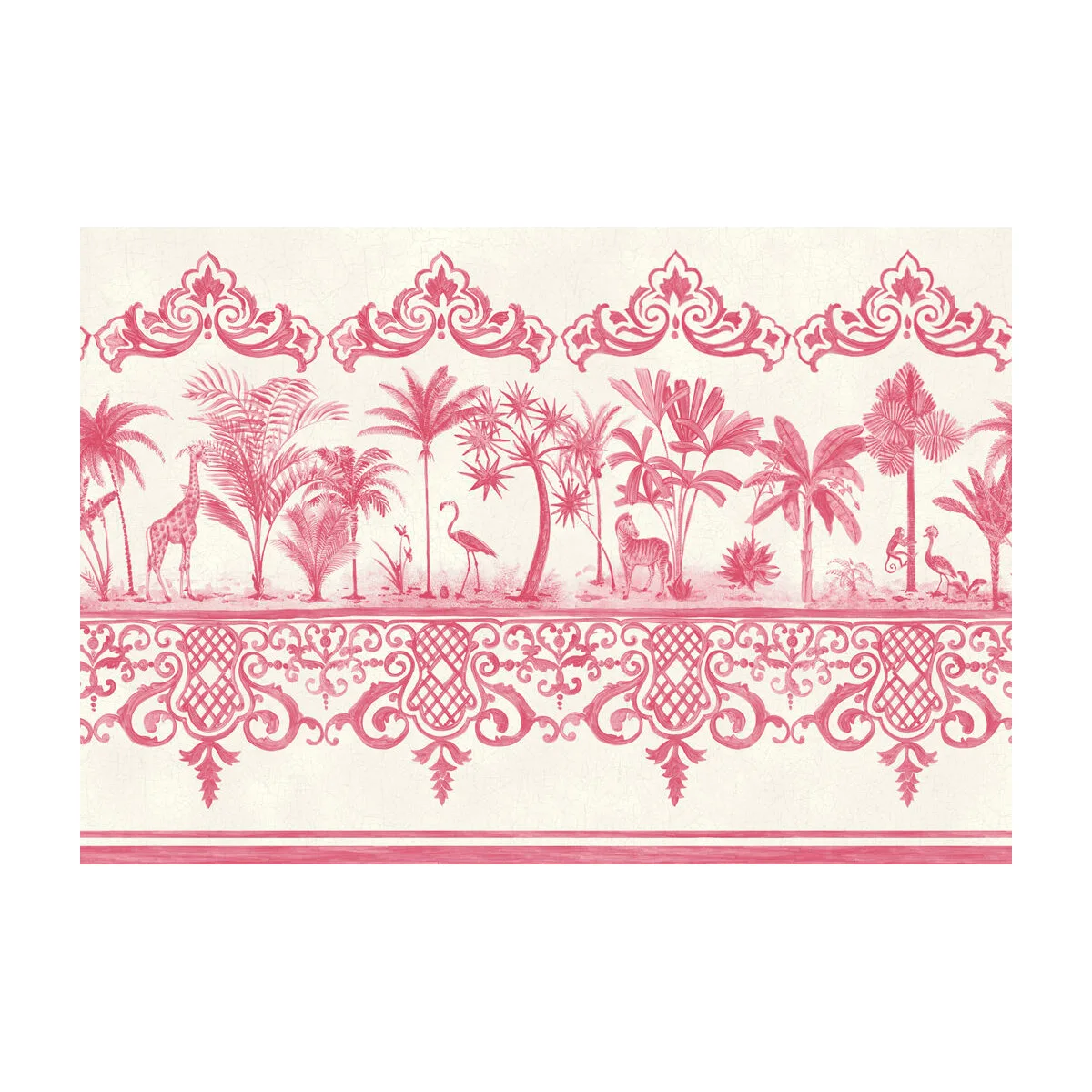 Rou Border wallpaper in Rose Pink by Cole & Son, animal/insects pattern