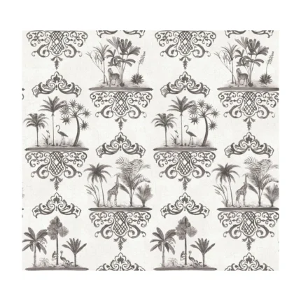 Rousseau wallpaper in Charcoal by Cole & Son