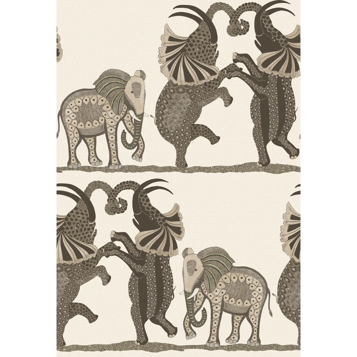 Safari Dance wallpaper in Neutral and Charcoal by Cole & Son