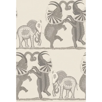 Safari Dance wallpaper in Pale Stone and Grey by Cole & Son