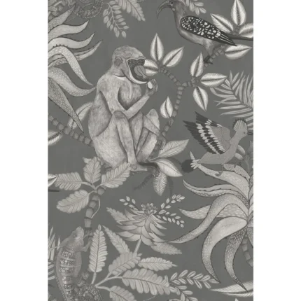 Savuti wallpaper in Charcoal by Cole & Son