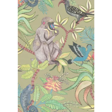 Savuti wallpaper in Khaki Multi by Cole & Son