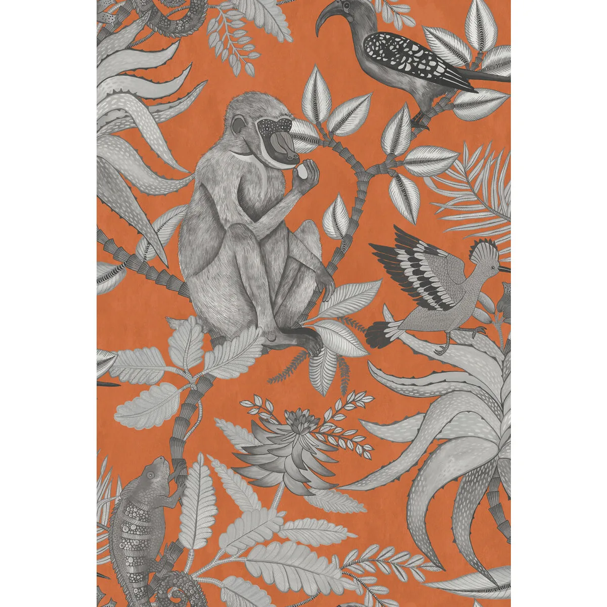 Savuti wallpaper in Orange by Cole & Son