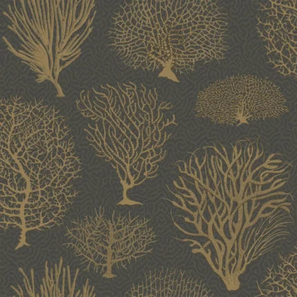 Seafern wallpaper in Black and Gold by Cole & Son