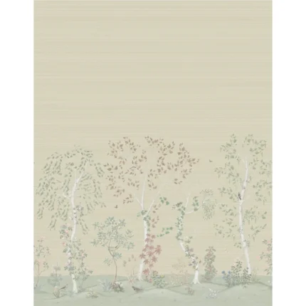 Seasonal Woods Grasscloth wallpaper in Oat Natural by Cole & Son, animal/insects pattern