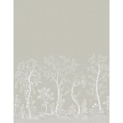 Seasonal Woods mural in Platinum by Cole & Son, animal/insects pattern