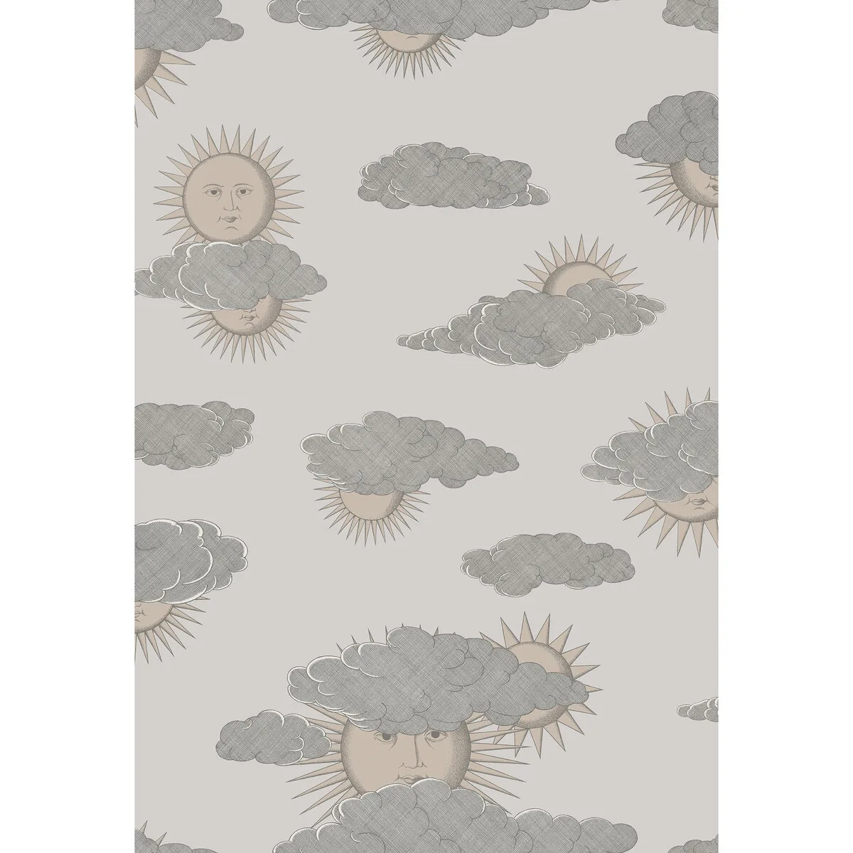 Soli E Nuvole wallpaper in Beige by Cole & Son, metallic pattern