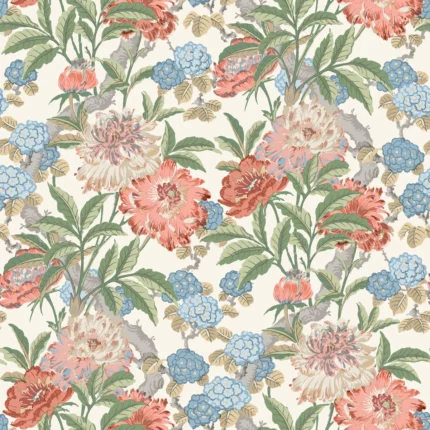 Summer Peony wallpaper in Red/green by G P & J Baker, botanical & floral pattern