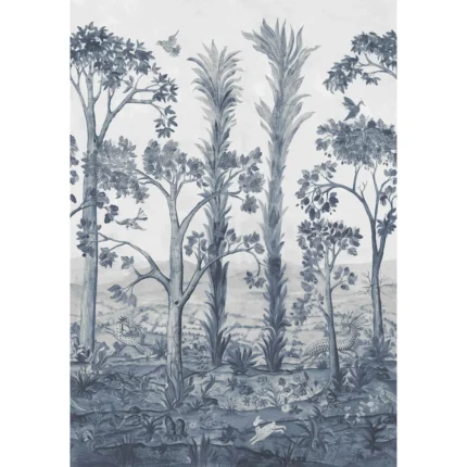 Tall Trees wallpaper in Delft Blue by G P & J Baker
