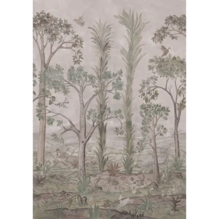 Tall Trees wallpaper in Soft Green by G P & J Baker