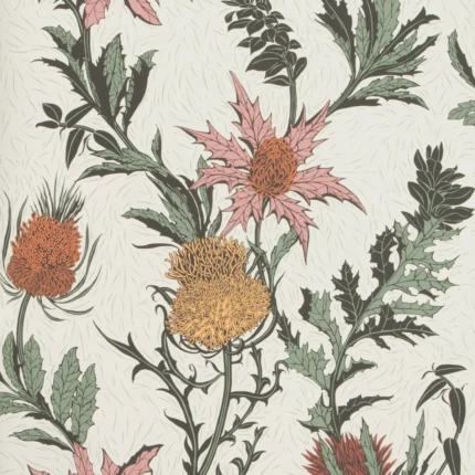 Thistle wallpaper in A Pink/orange/parch by Cole & Son
