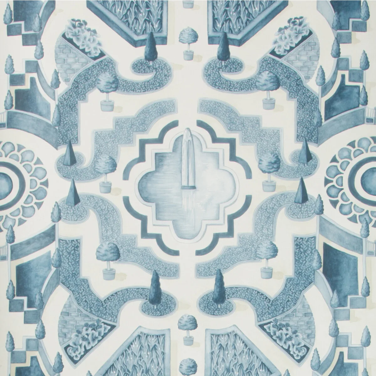 Topiary wallpaper in China Blue by Cole & Son