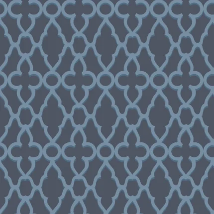 Treillage wallpaper in Cerulean/midnig by Cole & Son