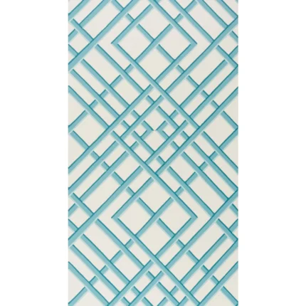 Treillage Sidewall wallpaper in Aqua by Brunschwig & Fils