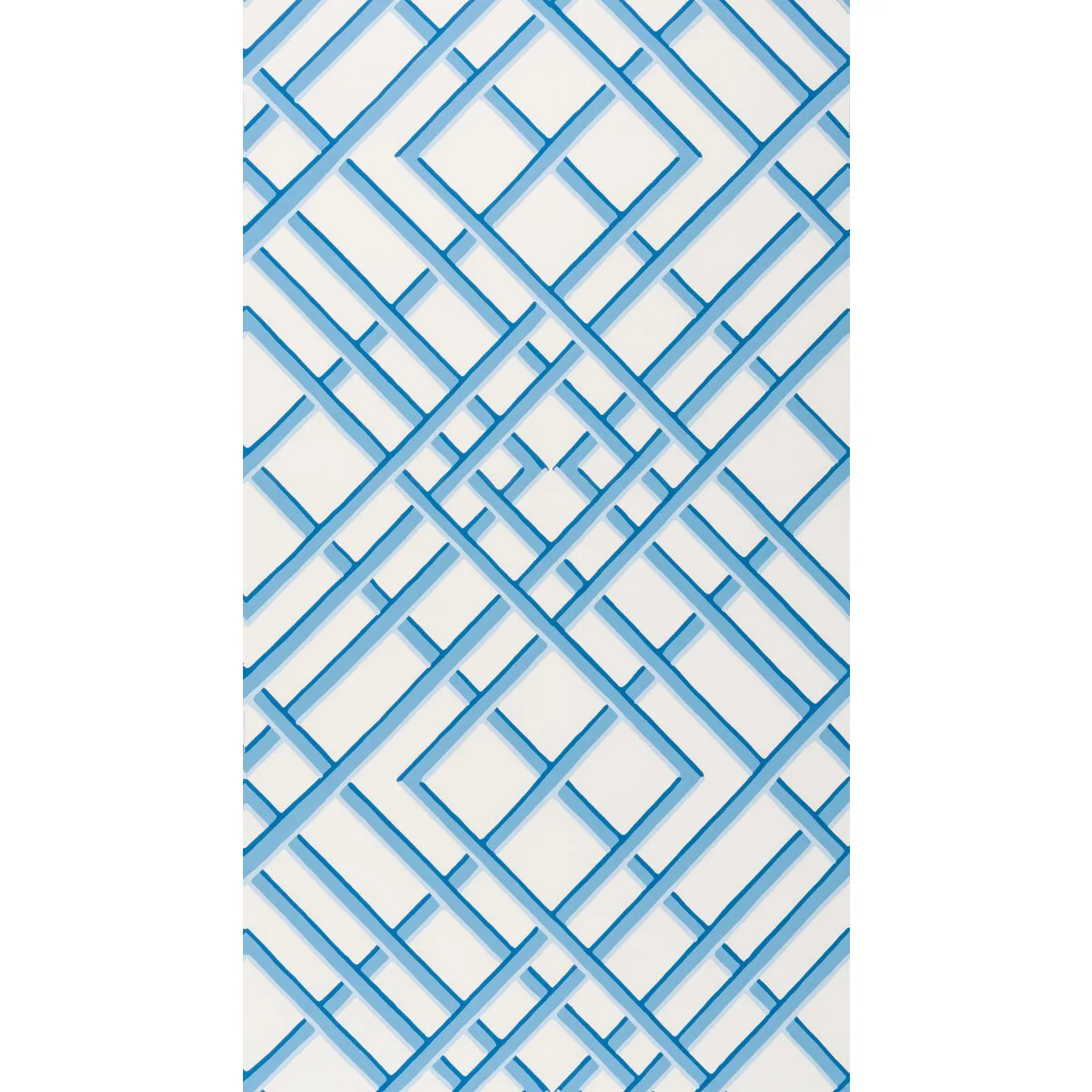 Treillage Sidewall wallpaper in Blue by Brunschwig & Fils
