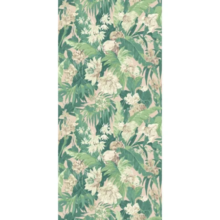 Tropical Floral wallpaper in Blush/green by G P & J Baker, botanical & floral pattern