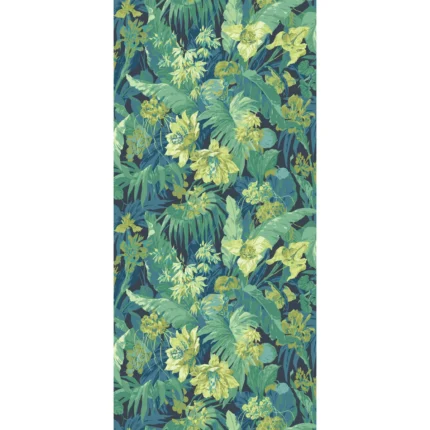 Tropical Floral wallpaper in Indigo/teal by G P & J Baker, botanical & floral pattern