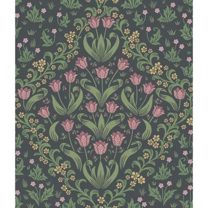Tudor Garden wallpaper in Plm and Ogrn/chr by Cole & Son, botanical & floral pattern