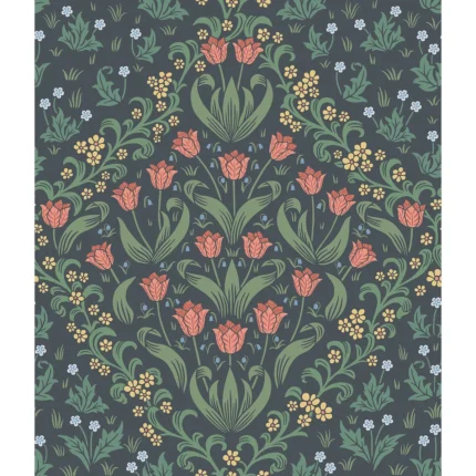 Tudor Garden wallpaper in Ro and Fgrn/char by Cole & Son, botanical & floral pattern