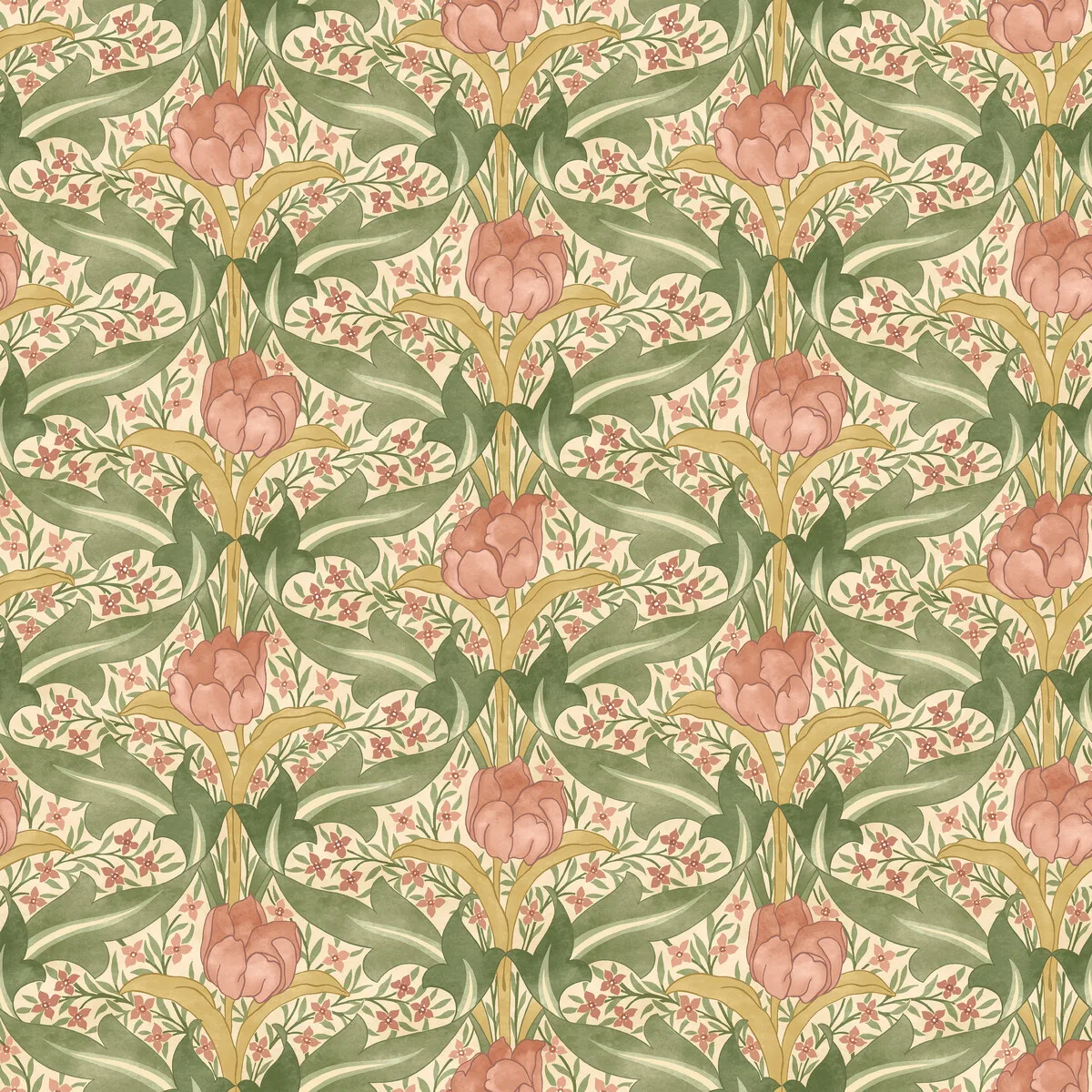 Tulip & Jasmine wallpaper in Blush by G P & J Baker, botanical & floral pattern