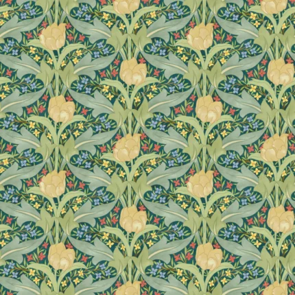 Tulip & Jasmine wallpaper in Emerald by G P & J Baker, botanical & floral pattern