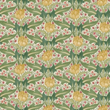 Tulip & Jasmine wallpaper in Red/green by G P & J Baker, botanical & floral pattern