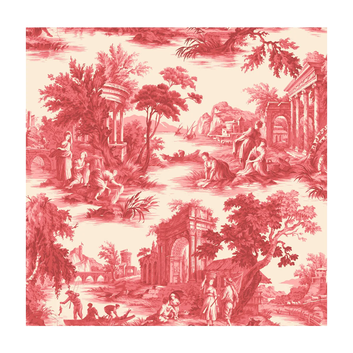 Villandry wallpaper in Red by Cole & Son