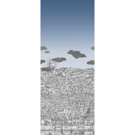 Vista Mediterranea mural in Blue by Cole & Son