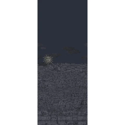 Vista Mediterranea mural in Midnight by Cole & Son, metallic pattern