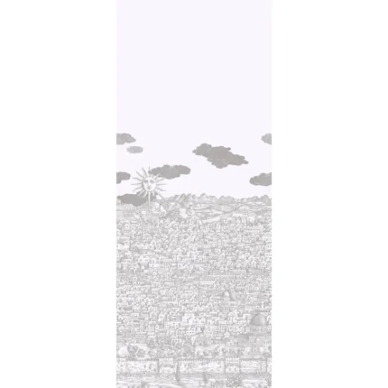 Vista Mediterranea mural in Neutral by Cole & Son, metallic pattern