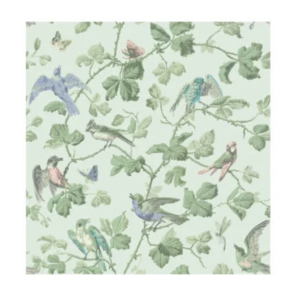 Winter Birds wallpaper in Duck Egg by Cole & Son, animal/insects pattern