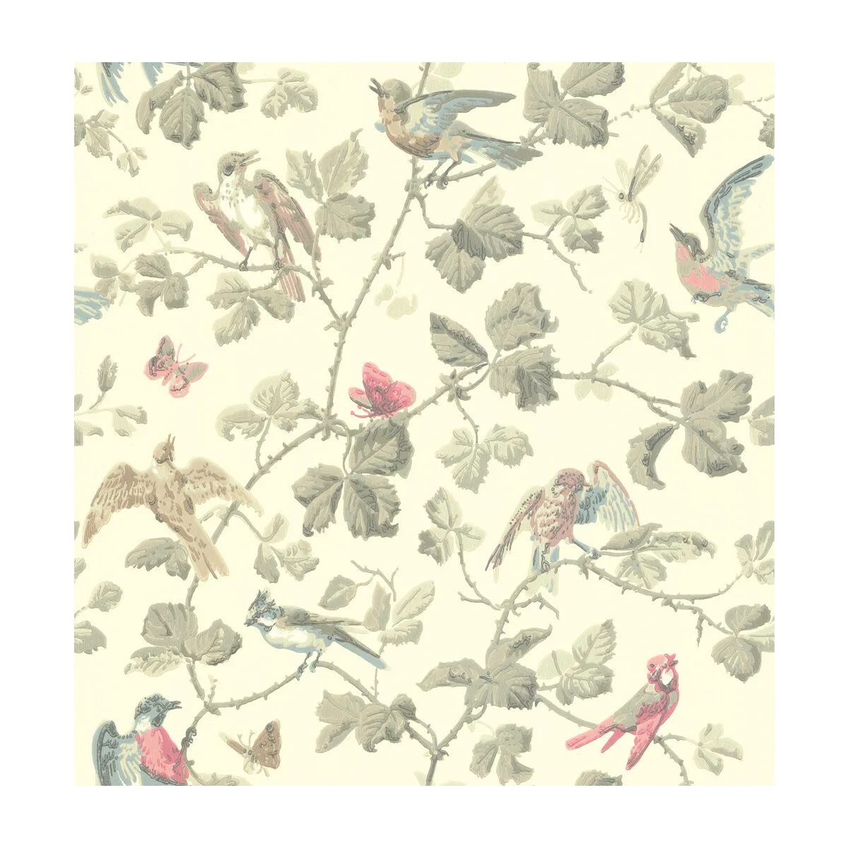 Winter Birds wallpaper in Linen by Cole & Son, animal/insects pattern